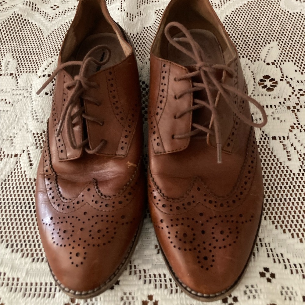 Madewell brown leather oxfords